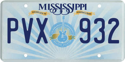 MS license plate PVX932