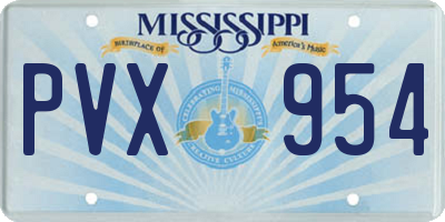 MS license plate PVX954
