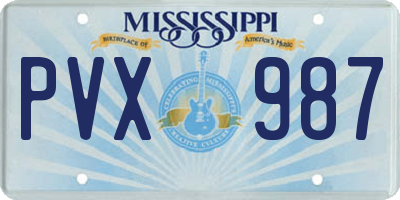 MS license plate PVX987