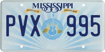 MS license plate PVX995