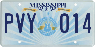 MS license plate PVY014