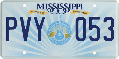 MS license plate PVY053