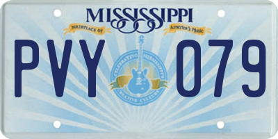 MS license plate PVY079