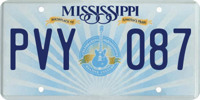 MS license plate PVY087