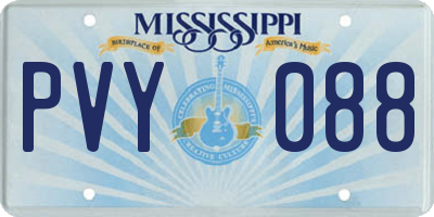 MS license plate PVY088