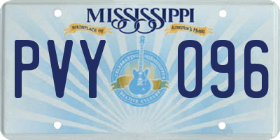 MS license plate PVY096