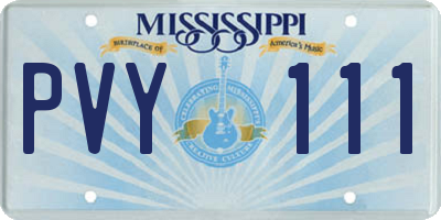 MS license plate PVY111