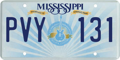 MS license plate PVY131