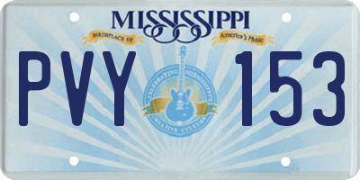 MS license plate PVY153