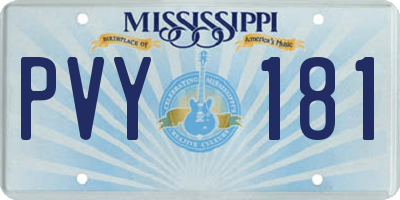 MS license plate PVY181
