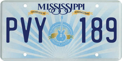 MS license plate PVY189