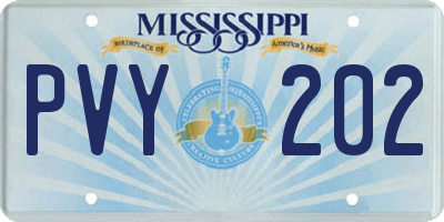 MS license plate PVY202