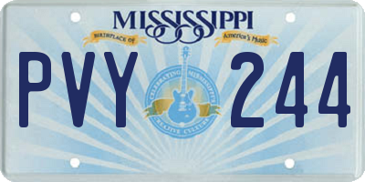 MS license plate PVY244