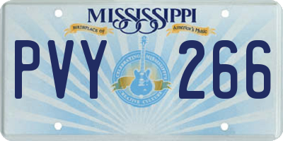 MS license plate PVY266