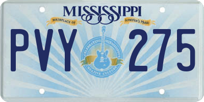 MS license plate PVY275