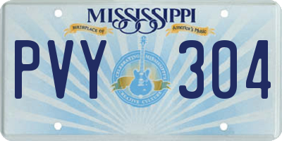 MS license plate PVY304