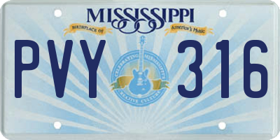 MS license plate PVY316