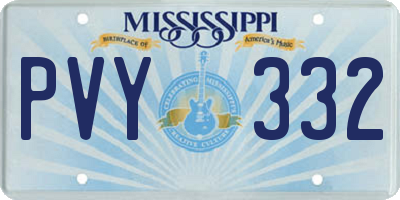 MS license plate PVY332
