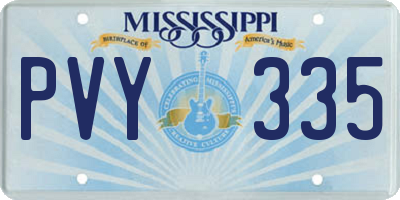 MS license plate PVY335