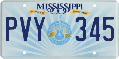 MS license plate PVY345