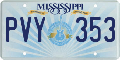 MS license plate PVY353