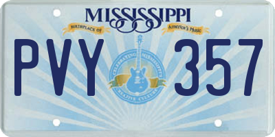 MS license plate PVY357