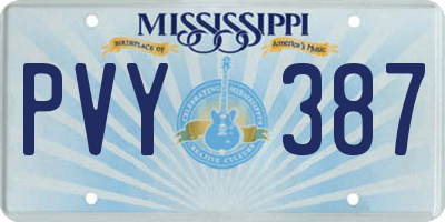MS license plate PVY387