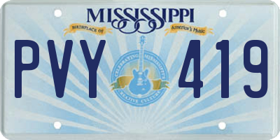 MS license plate PVY419