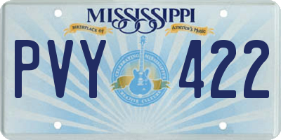 MS license plate PVY422