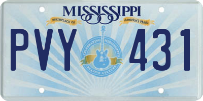 MS license plate PVY431