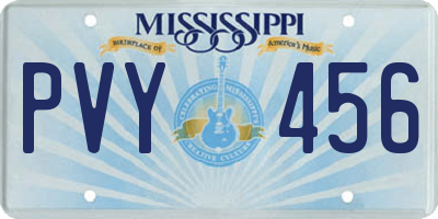 MS license plate PVY456