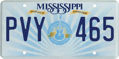 MS license plate PVY465
