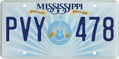 MS license plate PVY478