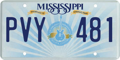 MS license plate PVY481