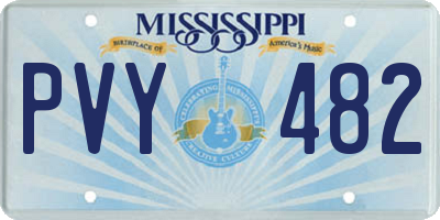 MS license plate PVY482