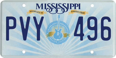 MS license plate PVY496