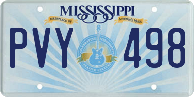 MS license plate PVY498