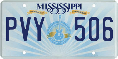 MS license plate PVY506