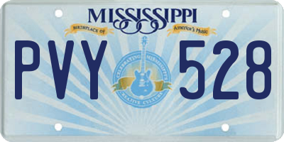 MS license plate PVY528