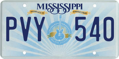 MS license plate PVY540