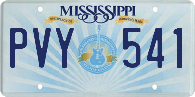 MS license plate PVY541