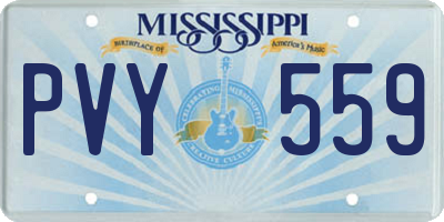 MS license plate PVY559