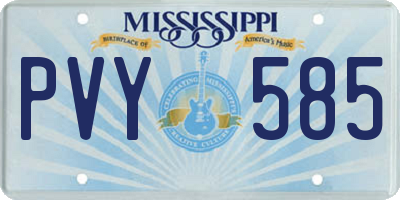 MS license plate PVY585