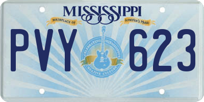 MS license plate PVY623
