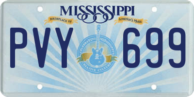 MS license plate PVY699