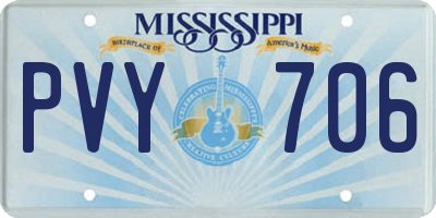 MS license plate PVY706