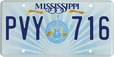 MS license plate PVY716