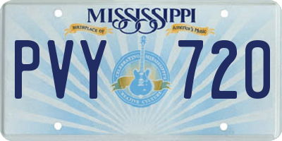 MS license plate PVY720