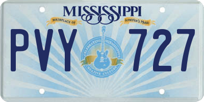 MS license plate PVY727