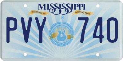 MS license plate PVY740